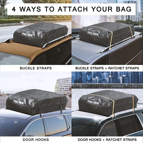 Mockins Roof Carrier Bag Set - USED - Black 25ft, 4 Straps, 2 Ratchet Straps - Bild 3 von 5