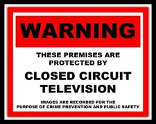 10" x 8" WARNING PROTECTED BY CCTV CAMERA VIDEO SECURITY METAL PLAQUE SIGN 664