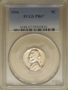 1956-Jefferson-PCGS-PR-67-Superb-GEM-proof-nickel