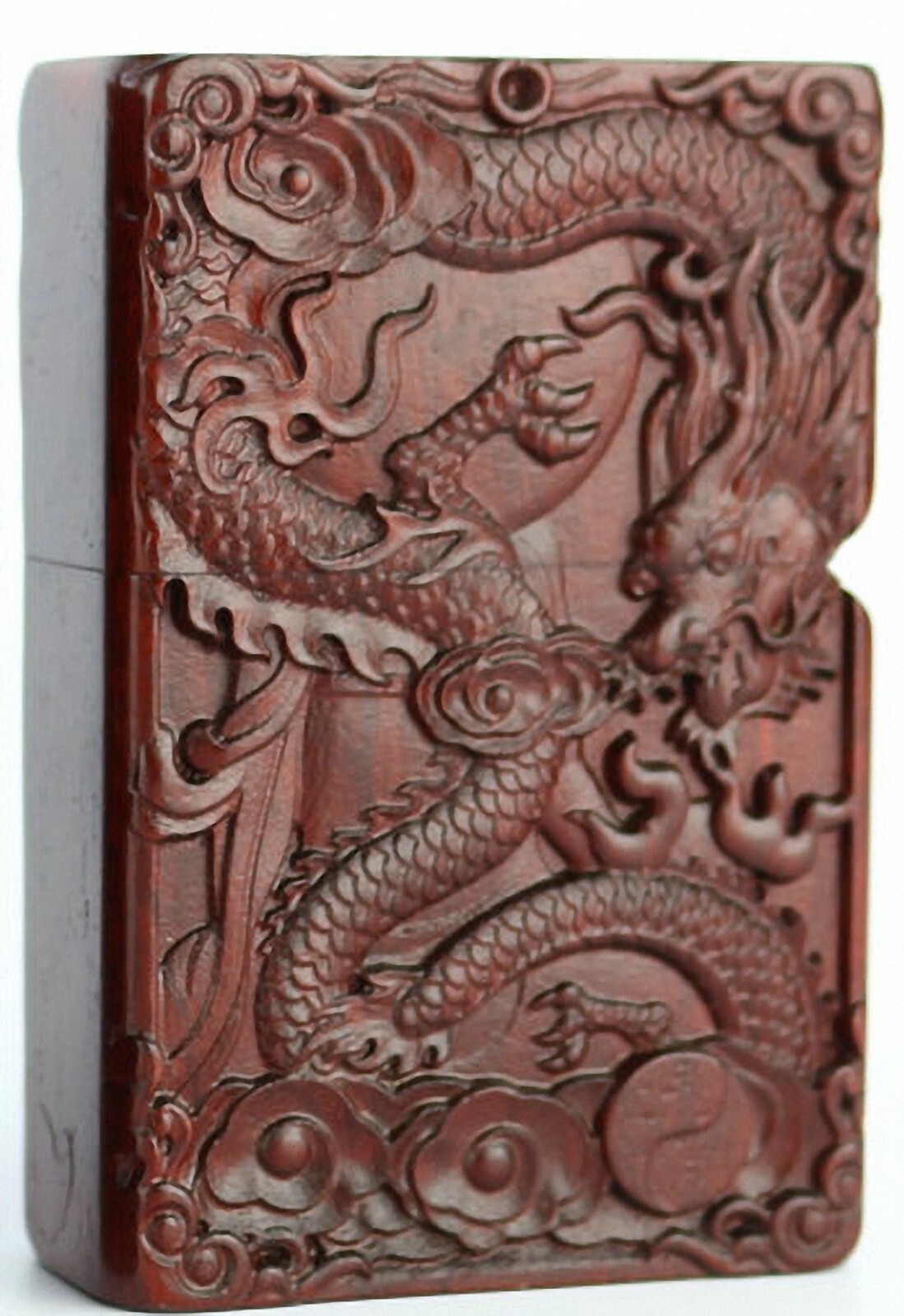 Natural Rosewood Carv Guanyin Dragon Lighter Box For Zippo Insert Kit(Case Only)