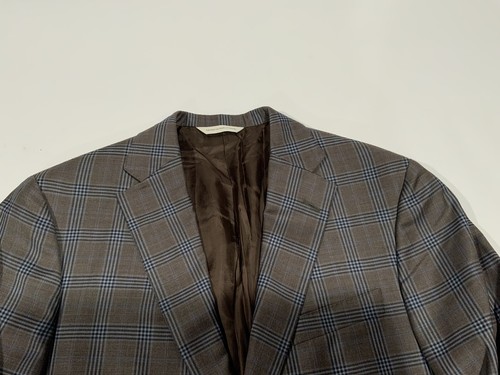 Samuelsohn Sz 42R Gray Brown Blue Super 130’s Wool Blazer Suit Sport Coat Jacket - Picture 5 of 6