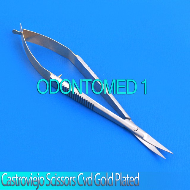 Castroviejo Scissors 4.5" Curved Gold Plated Surgical Instruments eBay