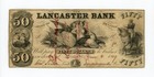 1849 $50 The Lancaster Bank - Lancaster, PENNSYLVANIA Note