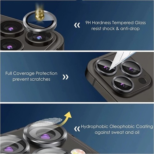 Per iPhone 15 Pro Max 16 Pro Max 14 Plus 13 12 11 Protezioni Lenti Vetro Temperato - Foto 17 di 24