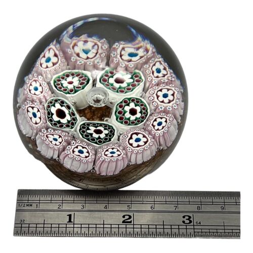 Pisapapeles vintage de vidrio artístico de Murano Millefiori burbujas controladas - Imagen 9 de 9