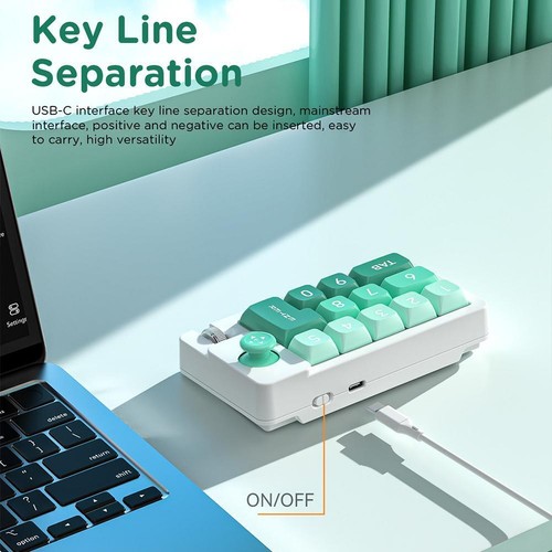 Mini USB-C Mechanical Numeric Keypad RGB Backlight Key 13 Wired Numpad Q4E0 - Picture 11 of 18