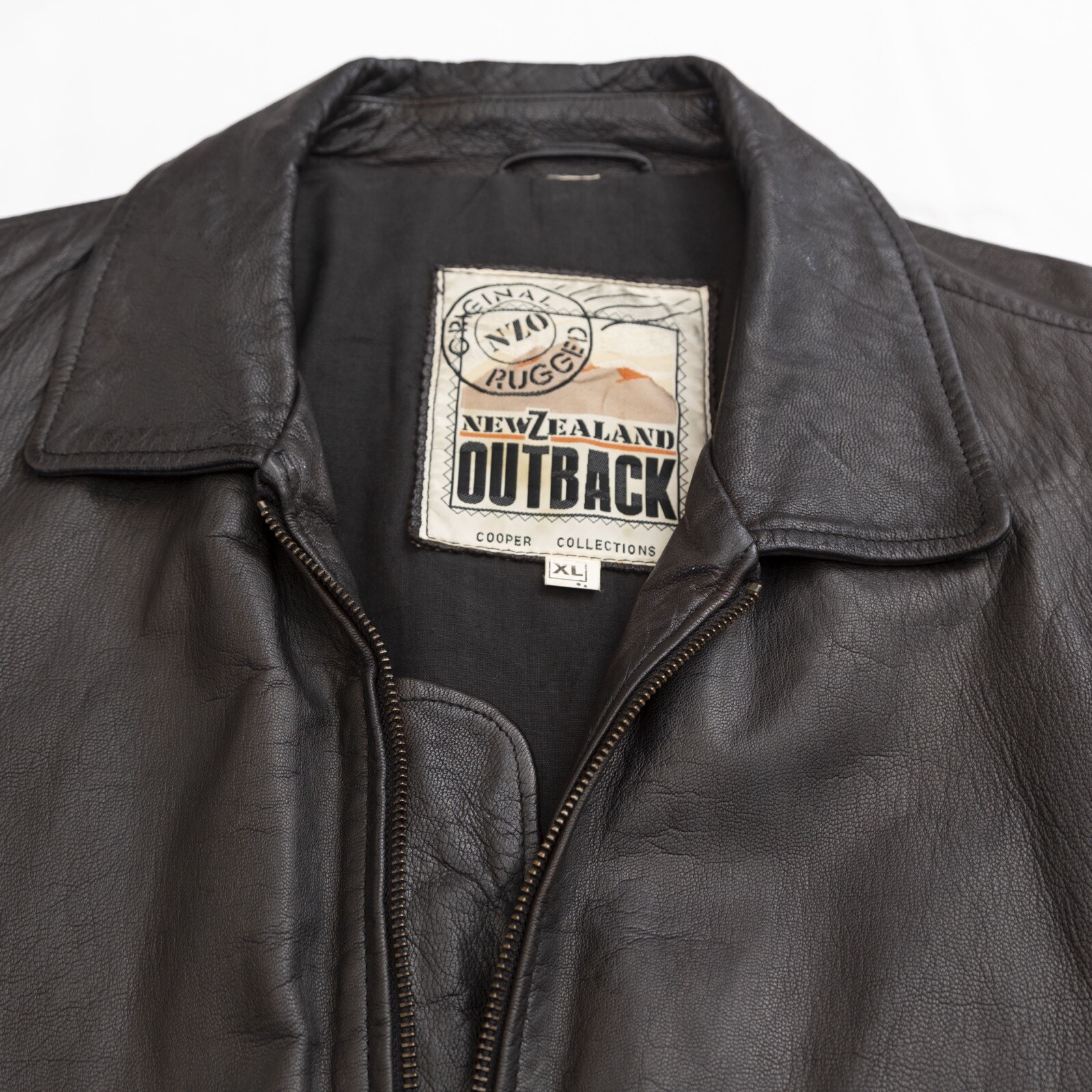 Veste vintage en cuir Outback Outback Taille XL doublure isolée - Photo 7 sur 12