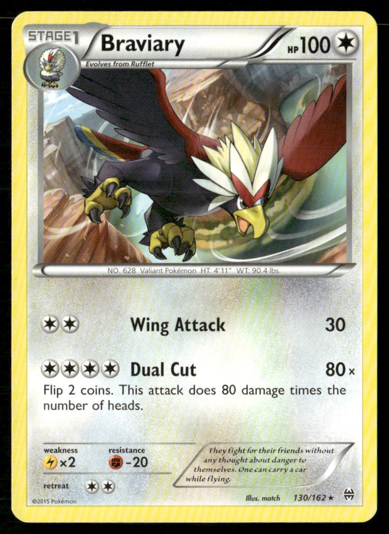Braviary 130/162 Rare BREAKthrough Pokemon Lightly Played