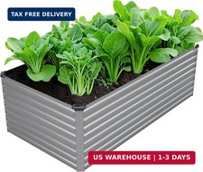 Galvanized Raised Garden Bed Kit Outdoor Pati...
