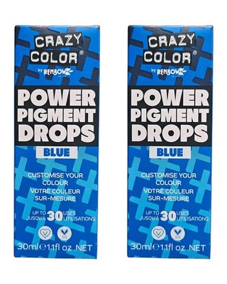 2x Crazy Color Power Pigment Tropfen Semi Permanent Farbton - Blau