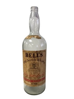 Vintage Bell's Old Scotch Whisky 8 Pint Empty Glass Bottle Pub Display 18"(H)