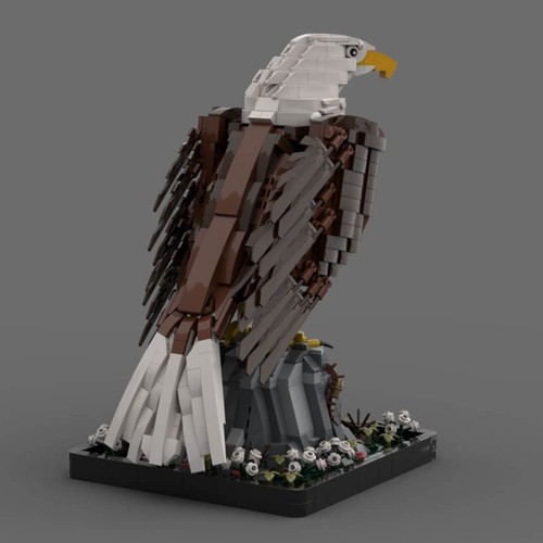 Compatible American Bald Eagle with Flag 1965 Pieces Building Toys Set - Picture 12 of 15