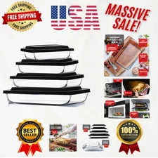 Non-Toxic Glass Casserole Dishes with Lids - Perfect for Cooking & Storage