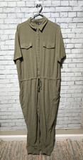 Fashion Nova Women Plus 3X Olive Green Linen-...