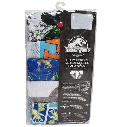 Universal Boys' Little Jurassic World 5-Pack Underwear Briefs, 4 - Picture 4 of 4