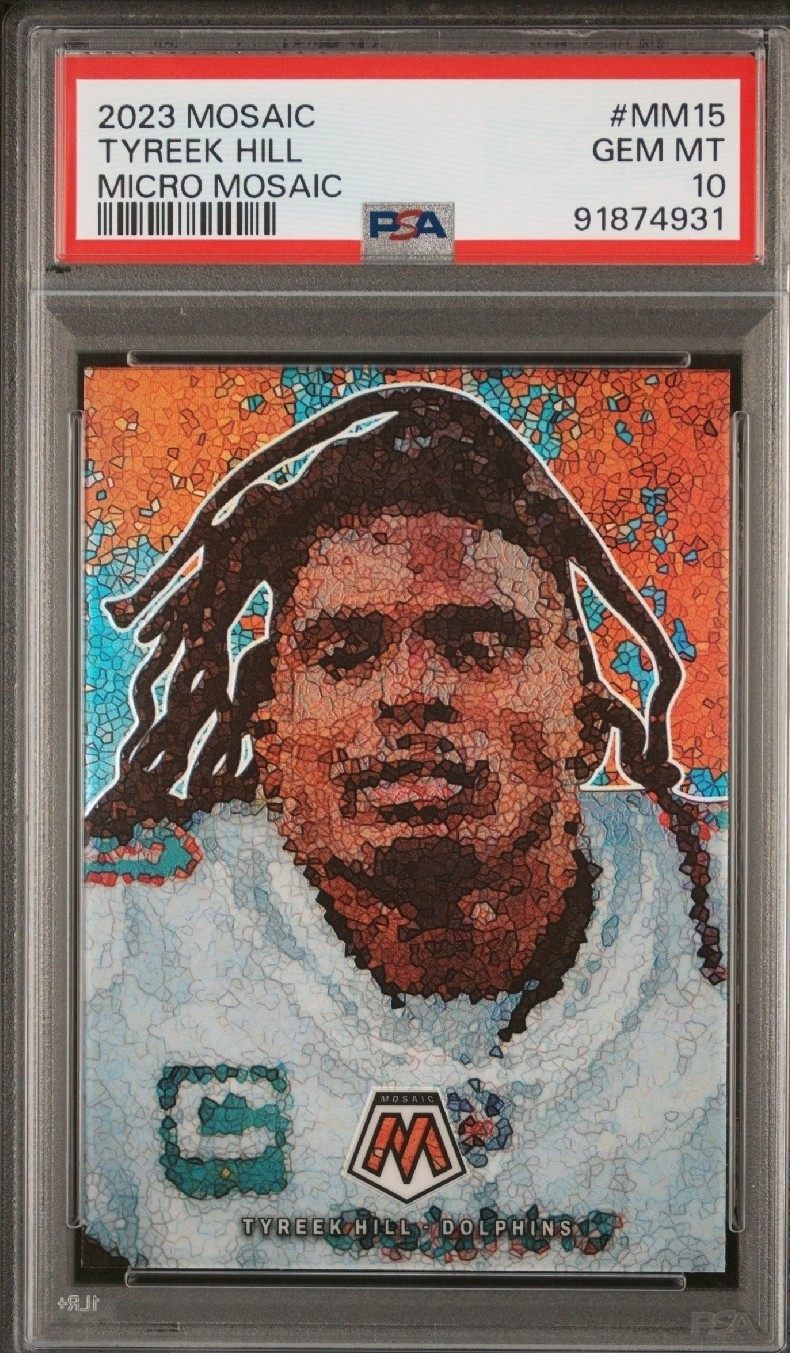 2023 TYREEK HILL PSA 10 GEM PANINI MOSAIC #MM15 MICRO MOSAIC DOLPHINS 🐬 🔥