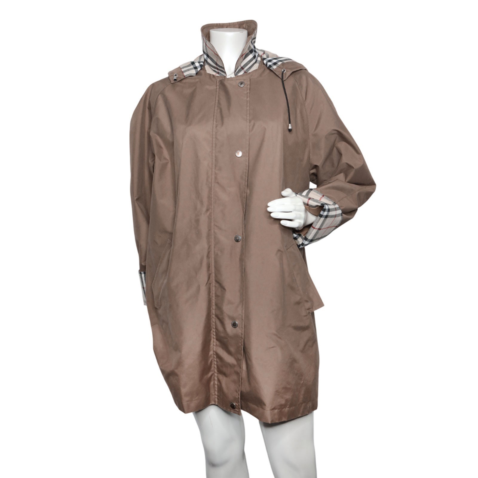 Vintage Burberry Nova Check Trim Rain Jacket Windbreaker Wool Liner Coat Brown image 4