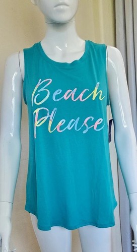 Apt 9 Womens Beach Please Sleeveless Tank Top SZ XL Athleisure Yoga New - Picture 3 of 13
