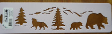Stencil Wildlife Border StenSource W7076 crafts paint bear tree wolf mountain