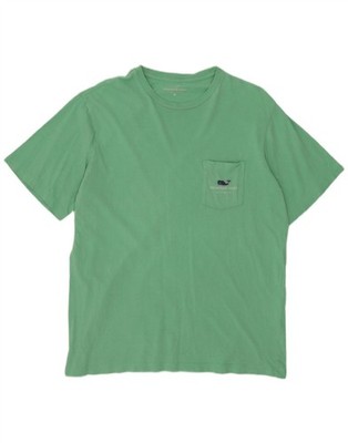 VINEYARD VINES Herren Grafik T-Shirt Oberteil Medium Türkis Baumwolle BC09