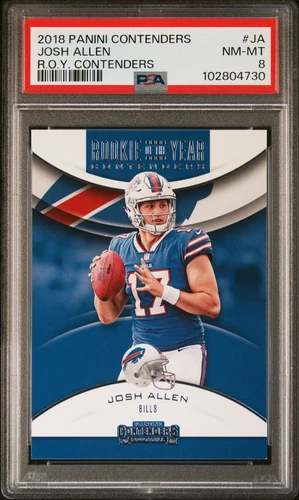 2018 PANINI CONTENDERS ROY CONTENDERS #JA JOSH ALLEN ROOKIE RC PSA 8