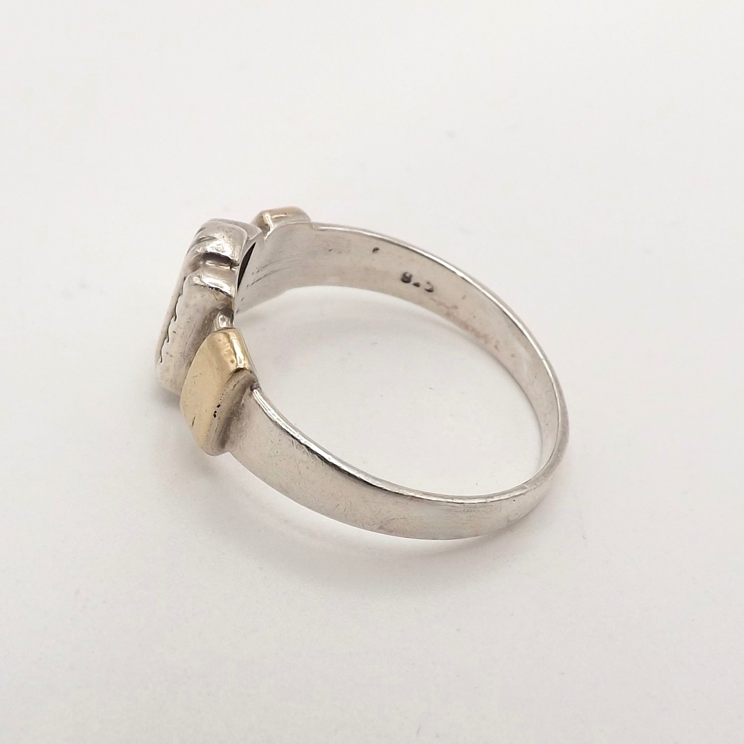 10k Solid Gold Sterling Silver Two Tone Ring Vint… - image 3