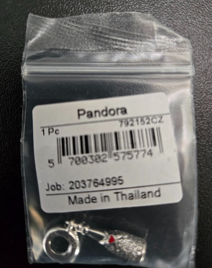 Pandora #792152CZ Sparkling Wine Bottle Sterling Silver Dangle