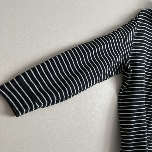 Polo Ralph Lauren Mens 1/4 Zip Black White Striped Cotton Sweater Size Large - Picture 4 of 10
