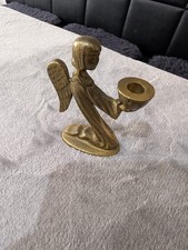 Mały mosiężny anioł – Klęczący świecznik – dekoracja vintage