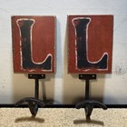 2 Rustic Style Wooden “L” Hooks Pet Leash Rack Wall Mount Multicolor Organizer