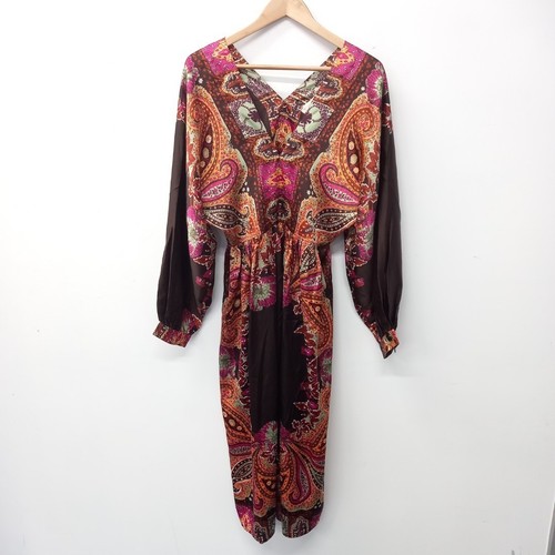 Monsoon Satin Midi Dress UK 16-18 NWT Multicolour Samantha Occasion RMF-FPL1