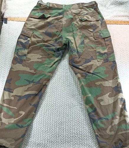 Vintage Woodland Military Issue Combat Trousers Hose Large/Long 35-39 Waist - Bild 10 von 15