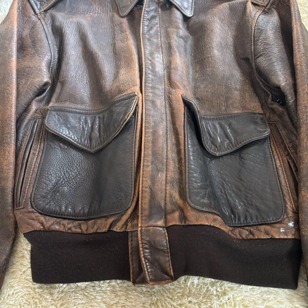 【aeroheads】AVIREX #6182221 AVIREX U.S.A. CLASSIC ICON LEATHER JACKET IN LIMEADE SIZE