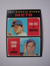 1971 Topps baseball New York Mets rookie stars Tim Foli card #83 VG-EX. rookie card picture