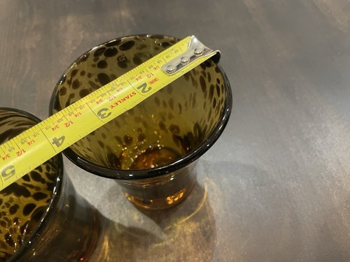 Set of 4 Vintage Murano Style 4.5" Tortoise Shell Glasses LEOPARD Hand-Blown 148 - Picture 6 of 8