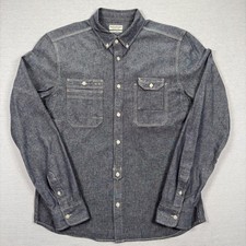 All Saints Spitalfields Shirt Mens Size M Blue Long Sleeve Button Down Cotton
