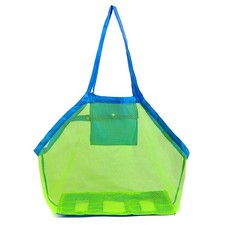Mesh Beach Bag, 2 Pack Large Sand Toys Storage Sea Shell Beach Toys Tote Bag