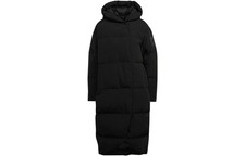 adidas W Big Baffle C Solid Logo Hooded Loose Mid-Length Puffer Jacket