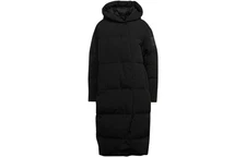 adidas W Big Baffle C Solid Logo Hooded Loose Mid-Length Puffer Jacket