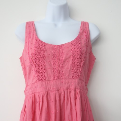 Abito Delias Babydoll Taglia 5 Rosa Cotone Vita Impero Prendisole Stile Y2K - Foto 3 di 11