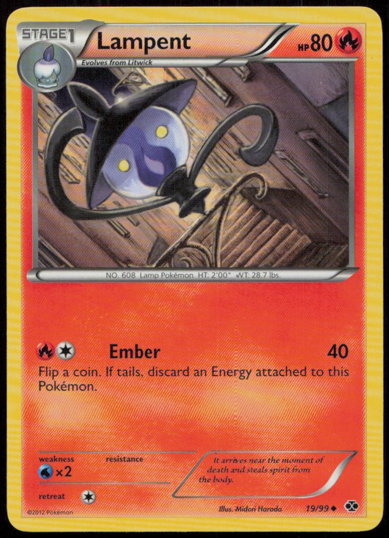 Lampent 19/99 MP Next Destinies Uncommon Pokemon