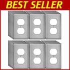 30 Stainless Steel Outlet Covers - 1 Gang Duplex, Easy Install, Modern Design