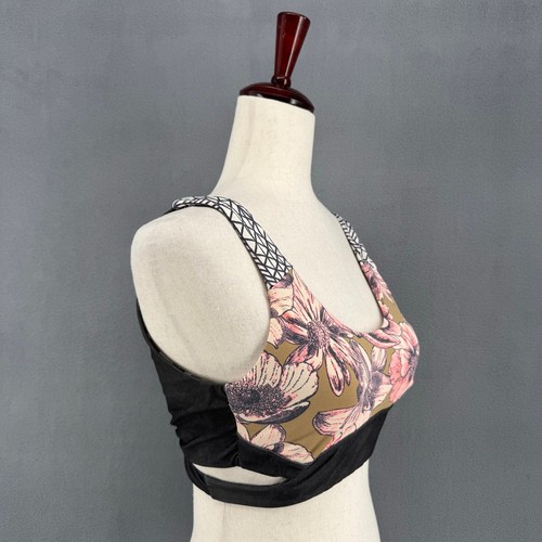 Maaji Moviepier Swim Bikini Top Womens XL Green Pink Floral Reversible? Boho
