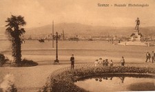 Florence (FI). Old postcard P.zzale Michelangelo. Animata. Travelled 1913.