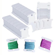 300 Pcs Plastic Floss Bobbins Cross Stitch Thread Bobbins Card Thread Holder