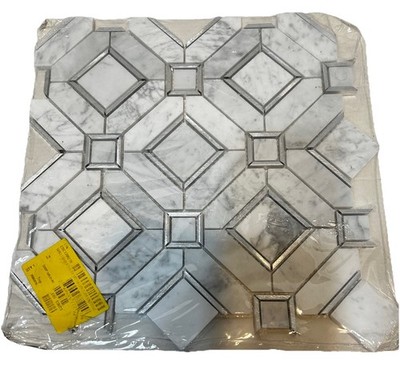 White Carrara Natural Marble Mosaic Tile Sheet Decorative 13 x 13''