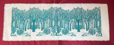 Sarah Elizabeth Block Print Table Runner Isabel Natti "Squam Woods Winter" NEW