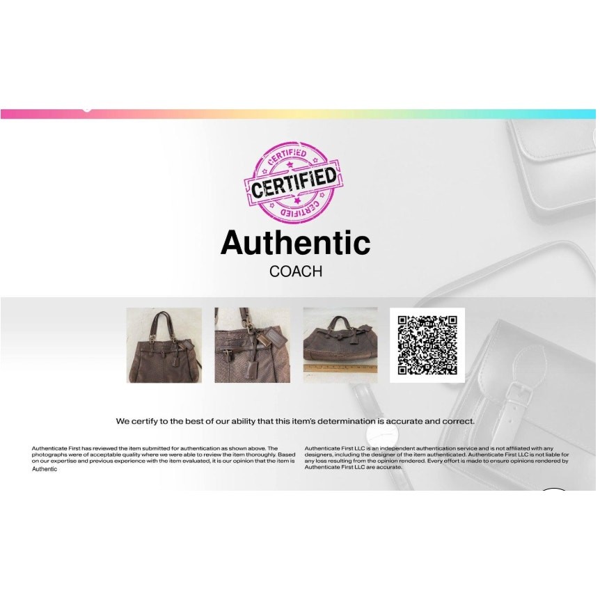 Authenticated Coach Jayden Python Brown Leather B… - image 7