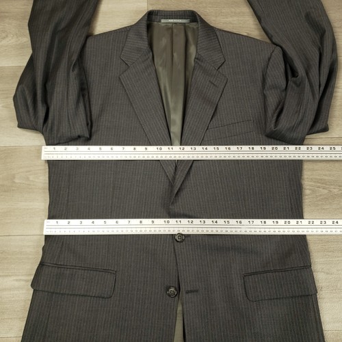 Hickey Freeman Suit Men's 42L Pants 36X32 Gray Striped Two Button Pleated Pants - Picture 13 of 24