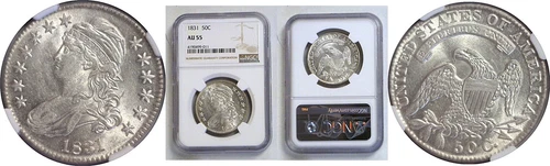 1831 50C Capped Bust Half Dollar NGC AU-55